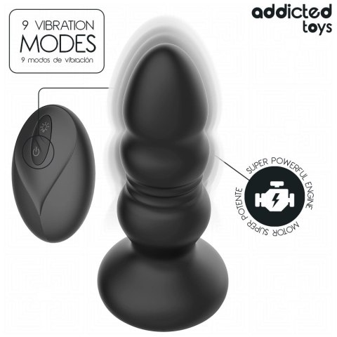 Addicted Toys Rotacyjny stymulator analny LED z pilotem 11,9 cm silikonowy