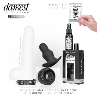Darkest Temptation Zestaw Intymny Extreme - silikon, skora, spray 30ml