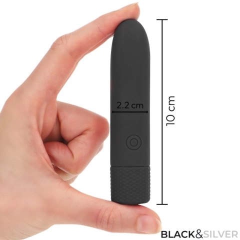 BLACK & SILVER GERI Intymna Kula Wibracyjna USB 8 Trybow Czarna 10x2,2cm