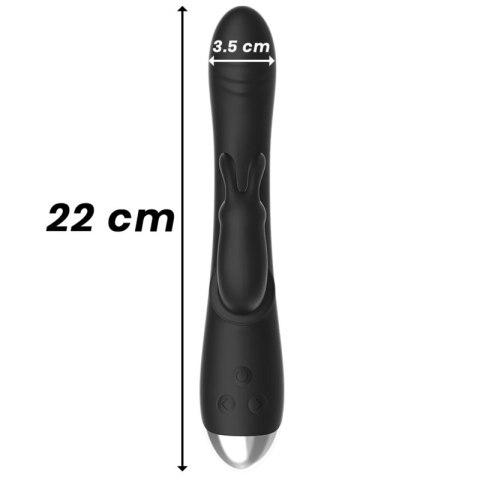 BLACK&SILVER Adam Czarny - Intymny masażer silikonowy z podwojnym silnikiem
