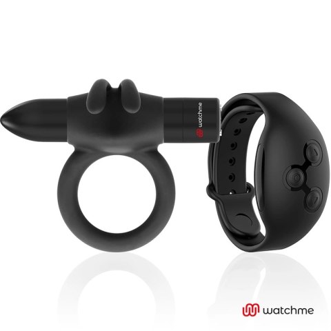 BLACK&SILVER Agron - pierścień silikonowy z pilotem WATCHME, czarny