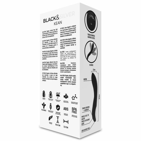 Black & Silver Kean Touch Control - silikonowy model z ładowaniem USB, wodoodporny