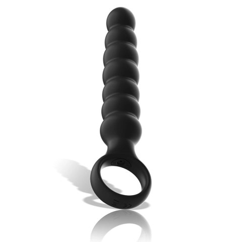 Black&Silver Bob silikonowy aplikator analny z wibracją, czarny IPX6