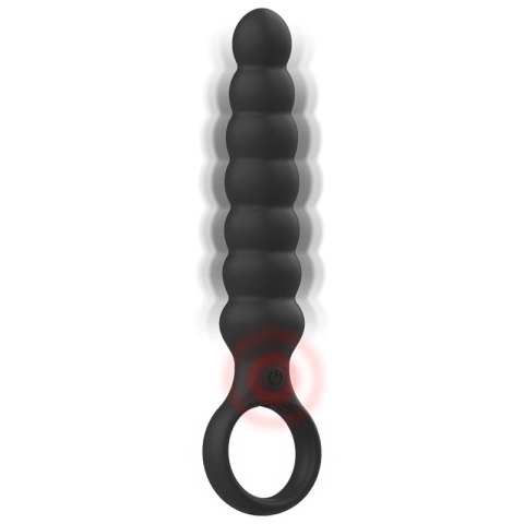 Black&Silver Bob silikonowy aplikator analny z wibracją, czarny IPX6