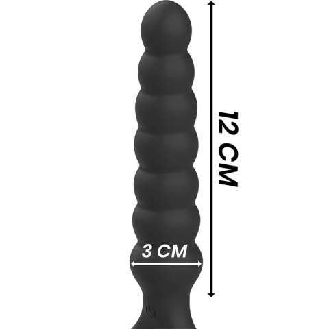Black&Silver Bob silikonowy aplikator analny z wibracją, czarny IPX6