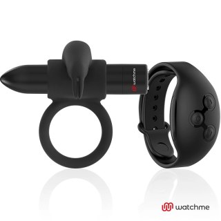 Black&Silver Burton - Pierścień wibrujący z pilotem WatchMe, silikonowy