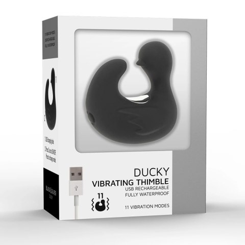 Black&Silver DuckyMania - silikonowa ładowalna miniaturowa maszyna intymna