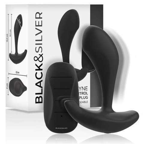 Black&Silver Dwayne silikonowy korek zdalnie sterowany IPX6 czarny