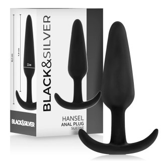 Black&Silver Hansel silikonowa zatyczka analna z małym uchwytem 8,2 cm
