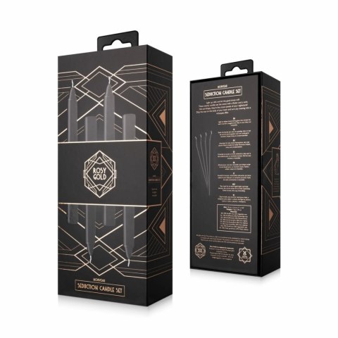 Rosy Gold Zestaw Czterech Świec Drip Candle Set Black do Masażu Skory