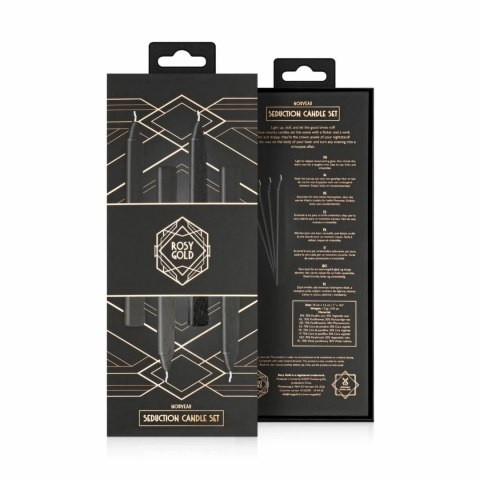 Rosy Gold Zestaw Czterech Świec Drip Candle Set Black do Masażu Skory