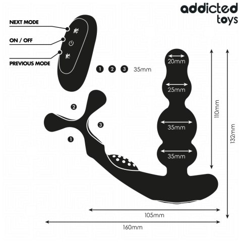 Addicted Toys Prostata Rotator z pilotem - silikonowy, 10 trybow, USB