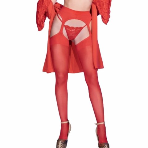 Chilirose CR 4312 Pończochy z pasem czerwone S/M, lycra 30 den