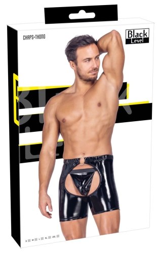 Black Level Chaps Winylowe Czarne 2XL z Dekoracyjnym Pierścieniem