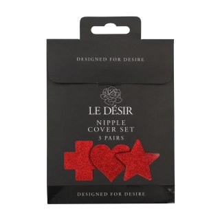 Sukrew Zestaw Ozdob na Ciało Cross Star Heart Czerwony 3 pary