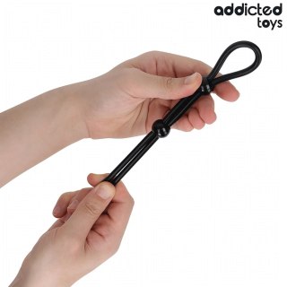 Addicted Toys Double Loop - silikonowa lina z podwojną pętlą, czarna 19,5 cm