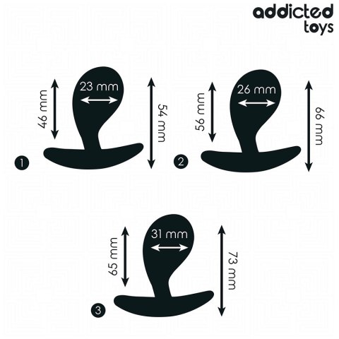 Addicted Toys Zestaw 3 zatyczek analnych silikonowych - rożne rozmiary