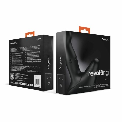 Nexus Revo Ring - Anatomiczny masażer zdalny z rotacją i wibracją, czarny 13,5cm