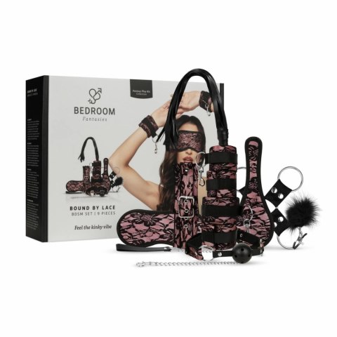 Bedroom Fantasies Bound by Lace zestaw akcesoriow 8 elementow rożowy