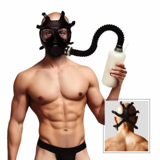 XR Brands Inhaler Gas Mask Black & White - silikonowa maska z butelką 1L