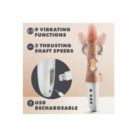 Blush Novelties Dr. Hammer model z funkcją ruchu i podgrzewania, beżowy 17,7 cm
