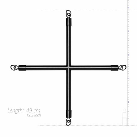 Ouch! Hog Tie Cross Bar Black - System ograniczający z mankietami regulowanymi