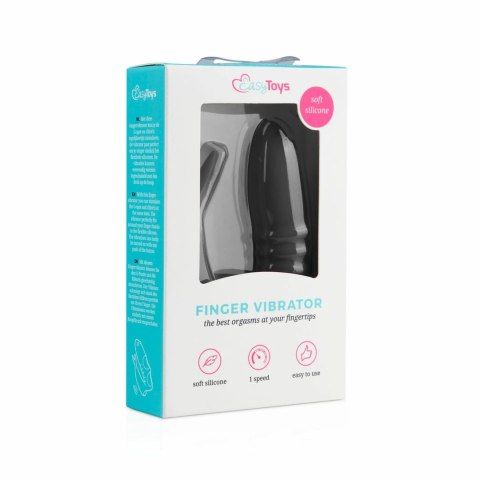EasyToys Wibrujący Nakładka na Palec Czarny Silikonowy Model Ergonomiczny
