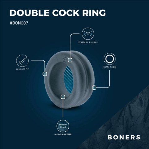 Boners Double Design - elastyczny pierścień intymny, gruby profil