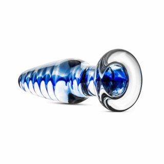 EasyToys Szklany Plug Anatomiczny No. 23 ze Spiralą Niebieską, Średni
