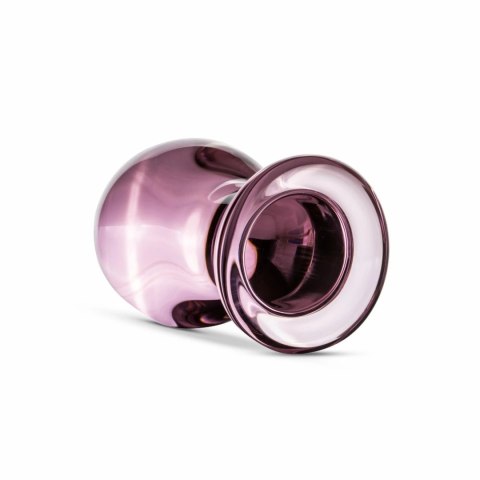 Gildo - Szklany Korek Anatomiczny Pink 4,3 cm - średni rozmiar, gładka powierzchnia