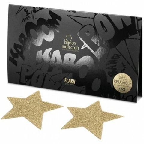 Bijoux Indiscrets FLASH GOLDEN STAR - ozdoby samoprzylepne złote gwiazdy