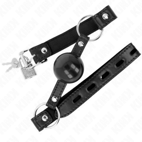 KINK Czarna Piłka TPE 4 cm - Pasek 60x2 cm, Regulowany Gag