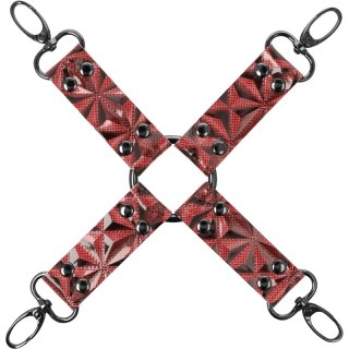Begme Red Edition - krawat z wegańskiej skory premium, neoprenowa podszewka
