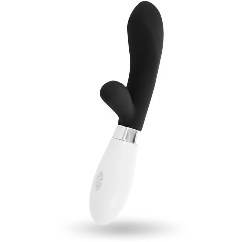 Glossy Jackson Czarny - silikonowy masażer krolik, 10 trybow, 12 cm