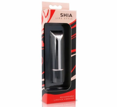 LYPS STYLE SHIA Czarny-Czerwony Wibrator w Kształcie Szminki USB 10 Trybow