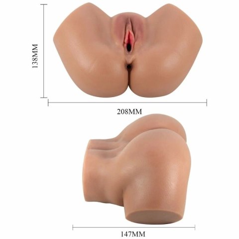 Crazy Bull Hailey Model Intymny z funkcją wibracji, podwojny otwor, sterowanie pilotem, kolor mulatka
