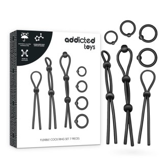 Addicted Toys Zestaw 7 Elastycznych Pierścieni Silikonowych Czarny