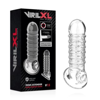 VirilXL V15 Przezroczysty rękaw intymny do powiększania rozmiaru 13,5 cm