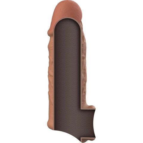 VirilXL V7 brązowy nakładka silikonowa, powiększająca rozmiar, 11 cm