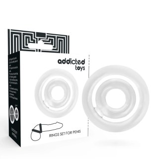 Addicted Toys Potenz-C-Ring Zestaw Silikonowych Pierścieni Przezroczystych