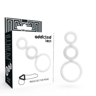 Addicted Toys Zestaw 3 Pierścieni Anatomicznych Transparentnych