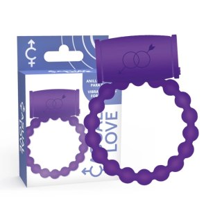 Casual Love Ring 25 - silikonowy pierścień z funkcją wibracji, fioletowy