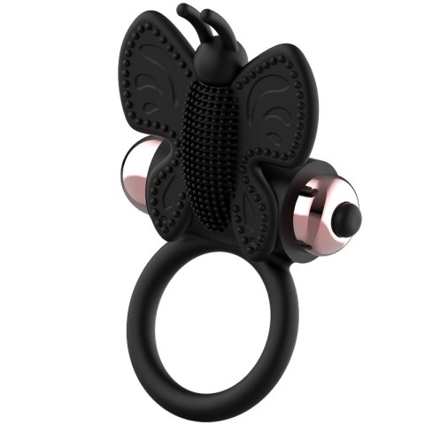 Coquette Chic Desire Pierścień Motyl z Wibratorem Czarny/Złoty 82x41mm