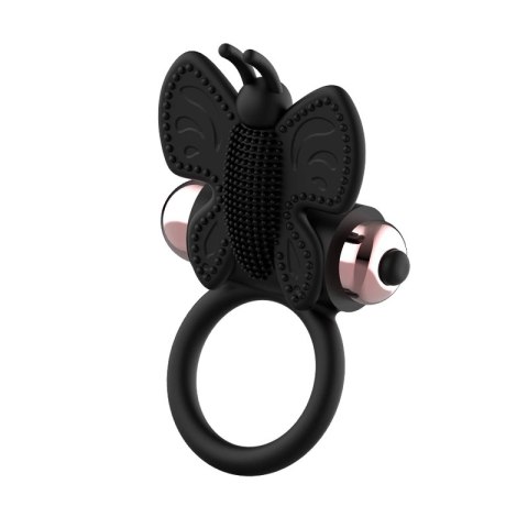 Coquette Chic Desire Pierścień Motyl z Wibratorem Czarny/Złoty 82x41mm