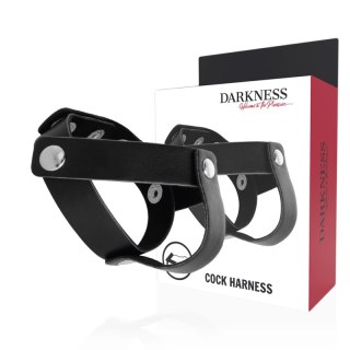 Darkness skorzany pierścień regulowany z metalowymi detalami uniwersalny