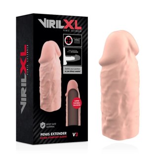 VirilXL V3 - Nakładka silikonowa do powiększania i pogrubiania, naturalny kolor