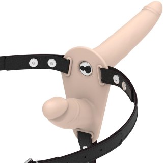 Fetish Submissive Harness Flesh Up - system uprzęży z podwojnym wibratorem, regulowany