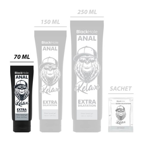 Black Hole żel relaksujący na bazie wody 70ml - bezbarwny, bezzapachowy