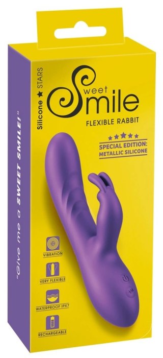 Sweet Smile Flexible Rabbit metaliczny silikon, podwojna stymulacja 18,3 cm