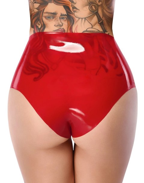 LateX Czerwone Lateksowe Majtki z Elementem Zewnętrznym 15 cm M